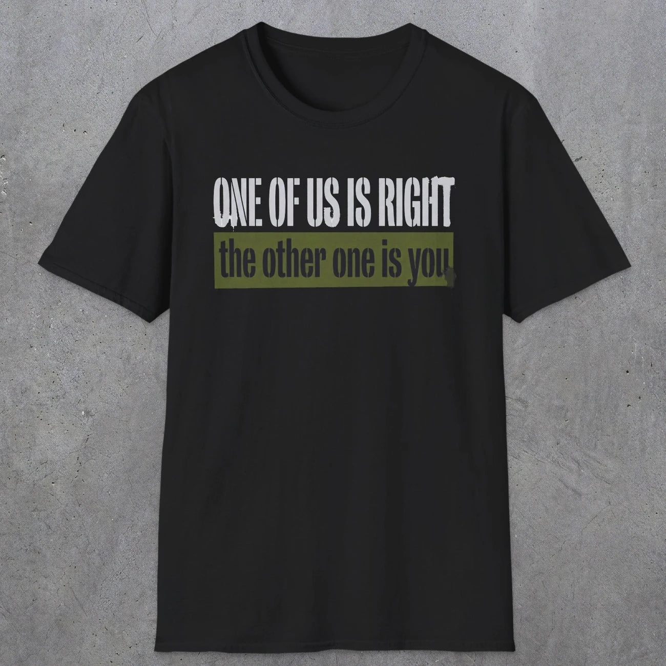 0437 One Of Us Is Right. The Other One Is You | Funny Dad T-Shirt | RustyDad