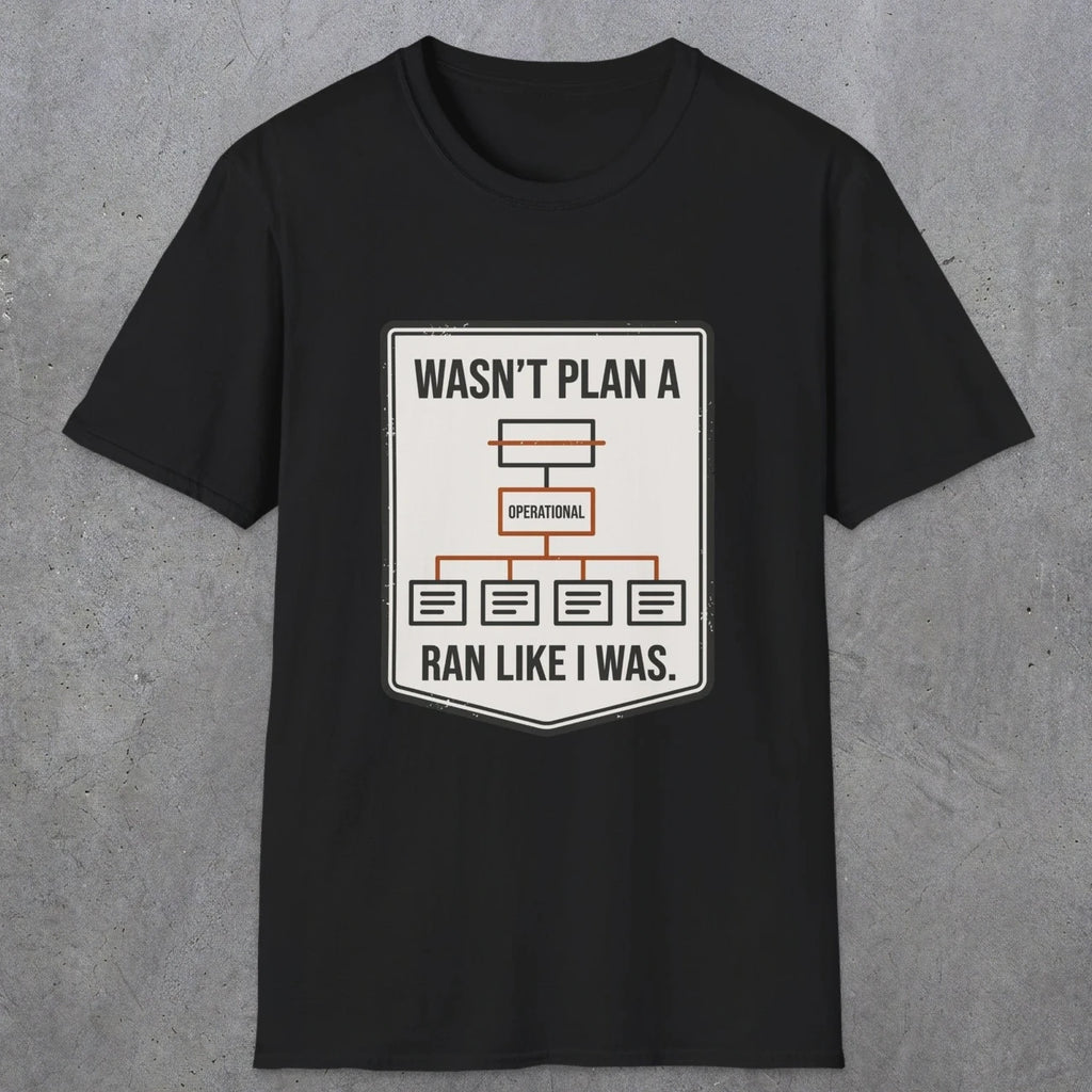 0097 Wasnt Plan A Ran Like I Was | Funny Dad T-Shirt | RustyDad