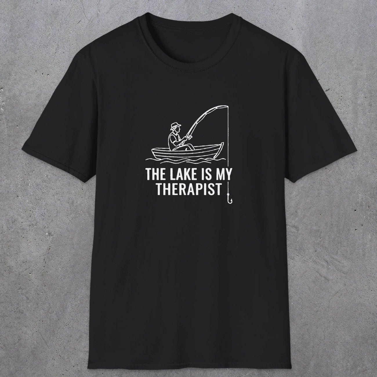 053 The lake is my therapist | Funny Dad T-Shirt | RustyDad