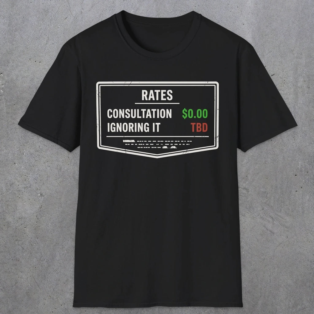 0163 Consultation: Free. Ignoring It: TBD | Funny Dad T-Shirt | RustyDad