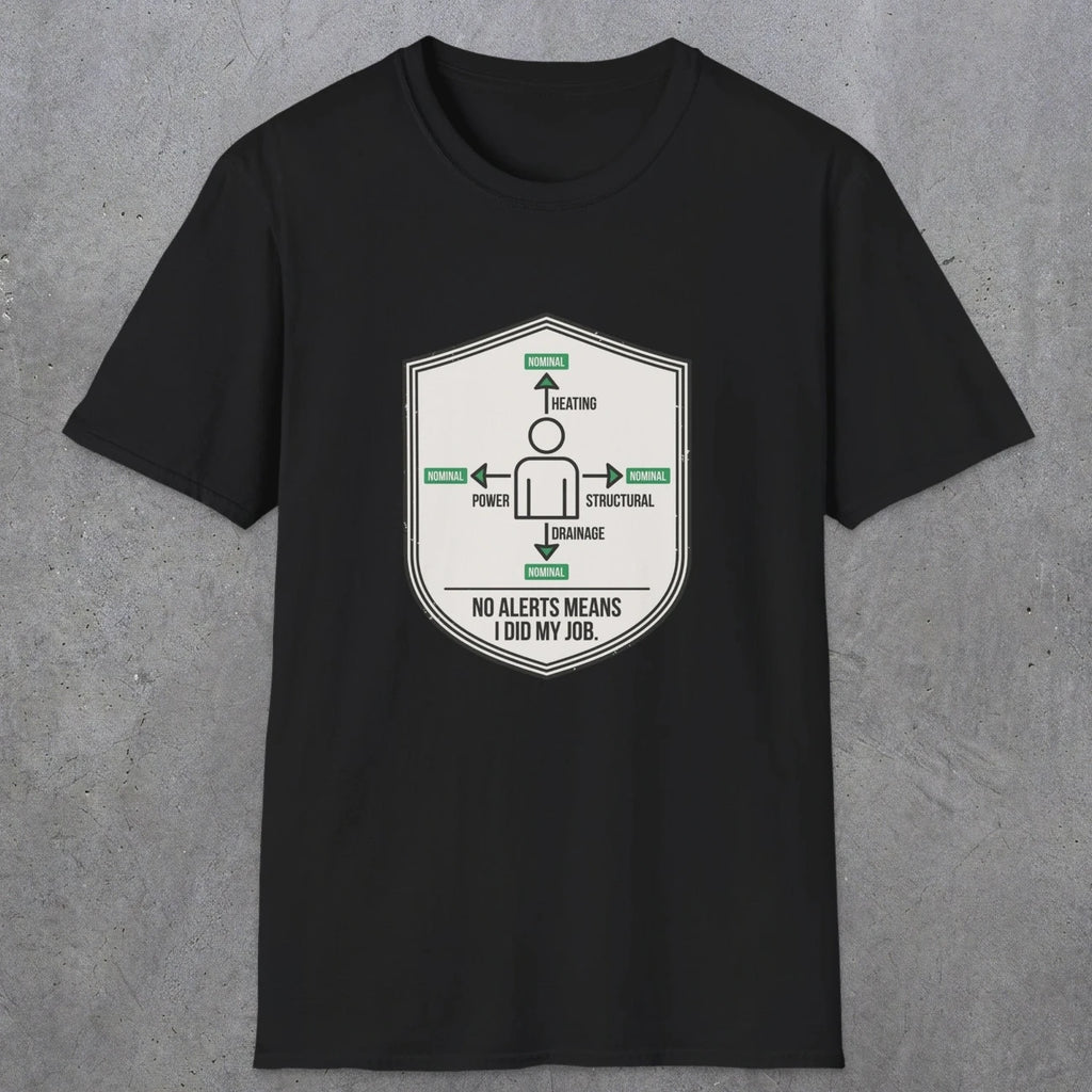 0105 No Alerts Means I Did My Job | Funny Dad T-Shirt | RustyDad