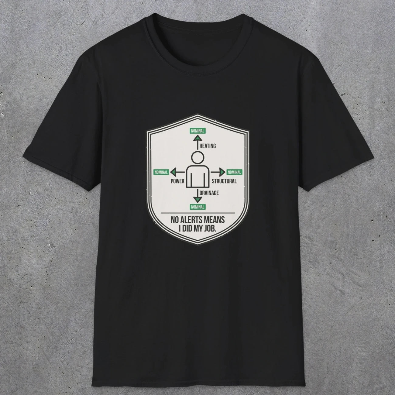 0105 No Alerts Means I Did My Job | Funny Dad T-Shirt | RustyDad