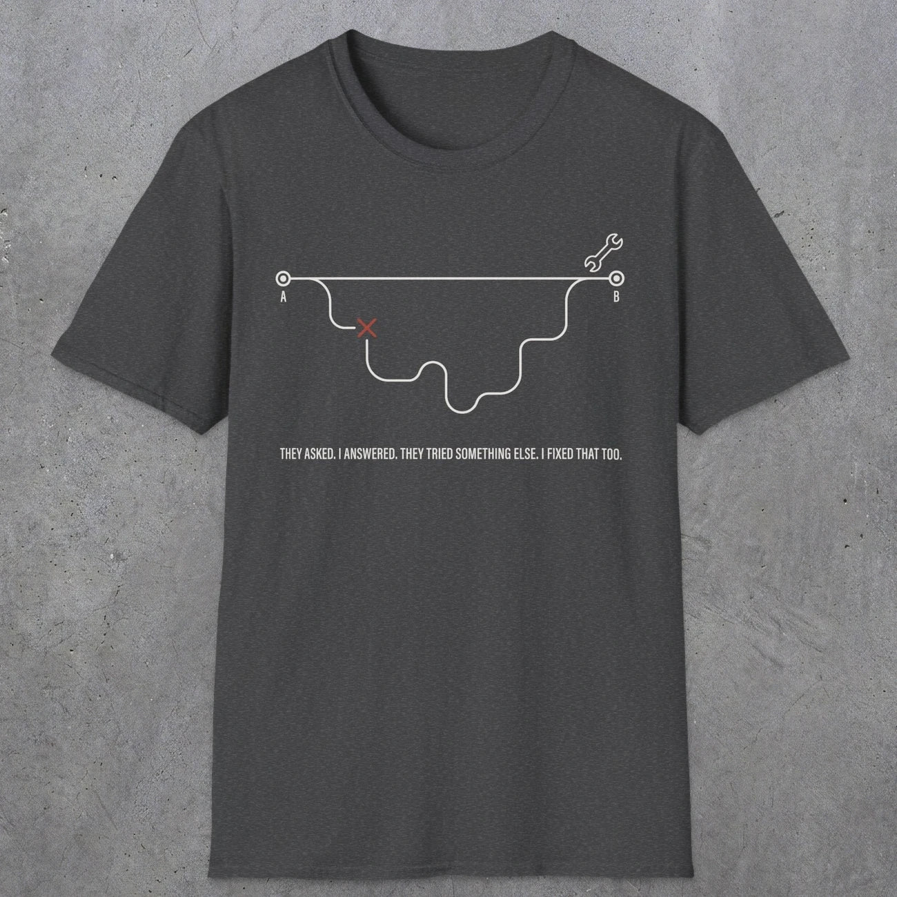 0162 They Asked. I Answered. They Tried Something Else. I Fixed That Too | Funny Dad T-Shirt | RustyDad