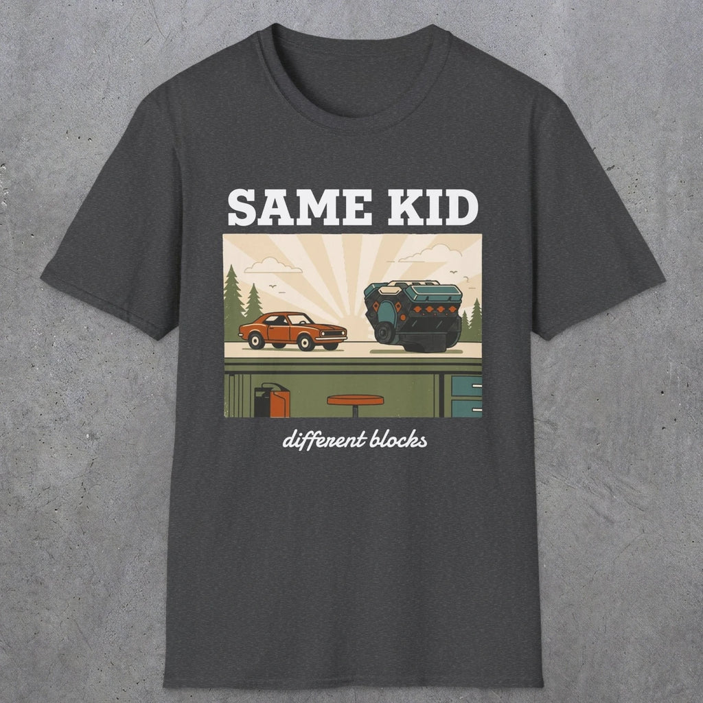 0550 Same Kid. Different Blocks. | Dad T-Shirt | RustyDad