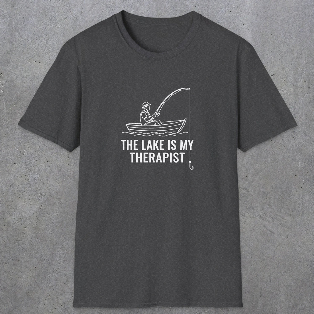 053 The lake is my therapist | Funny Dad T-Shirt | RustyDad
