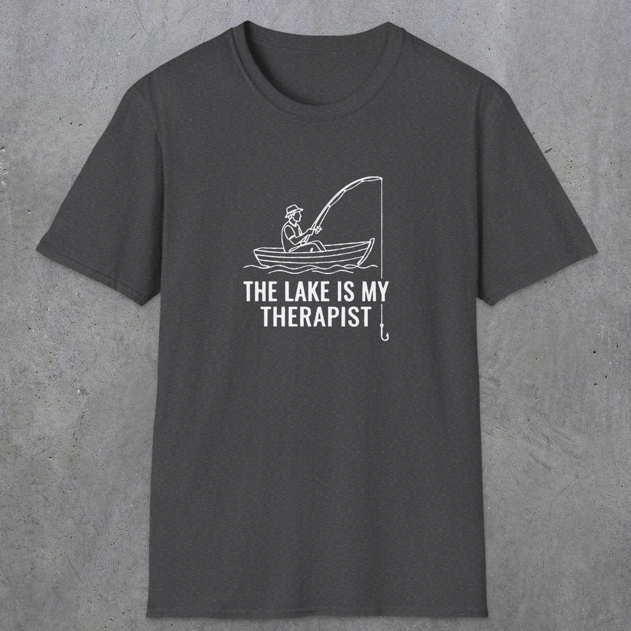 053 The lake is my therapist | Funny Dad T-Shirt | RustyDad