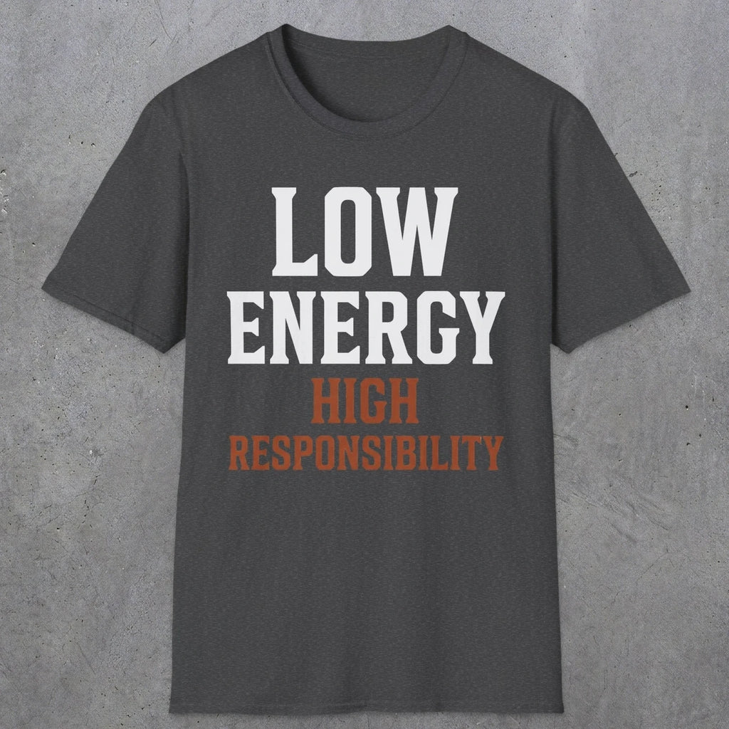 0022 Low energy high responsibility | Funny Dad T-Shirt | RustyDad
