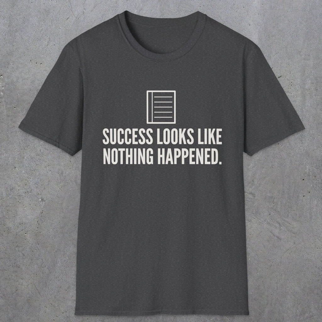 0107 Success Looks Like Nothing Happened | Funny Dad T-Shirt | RustyDad