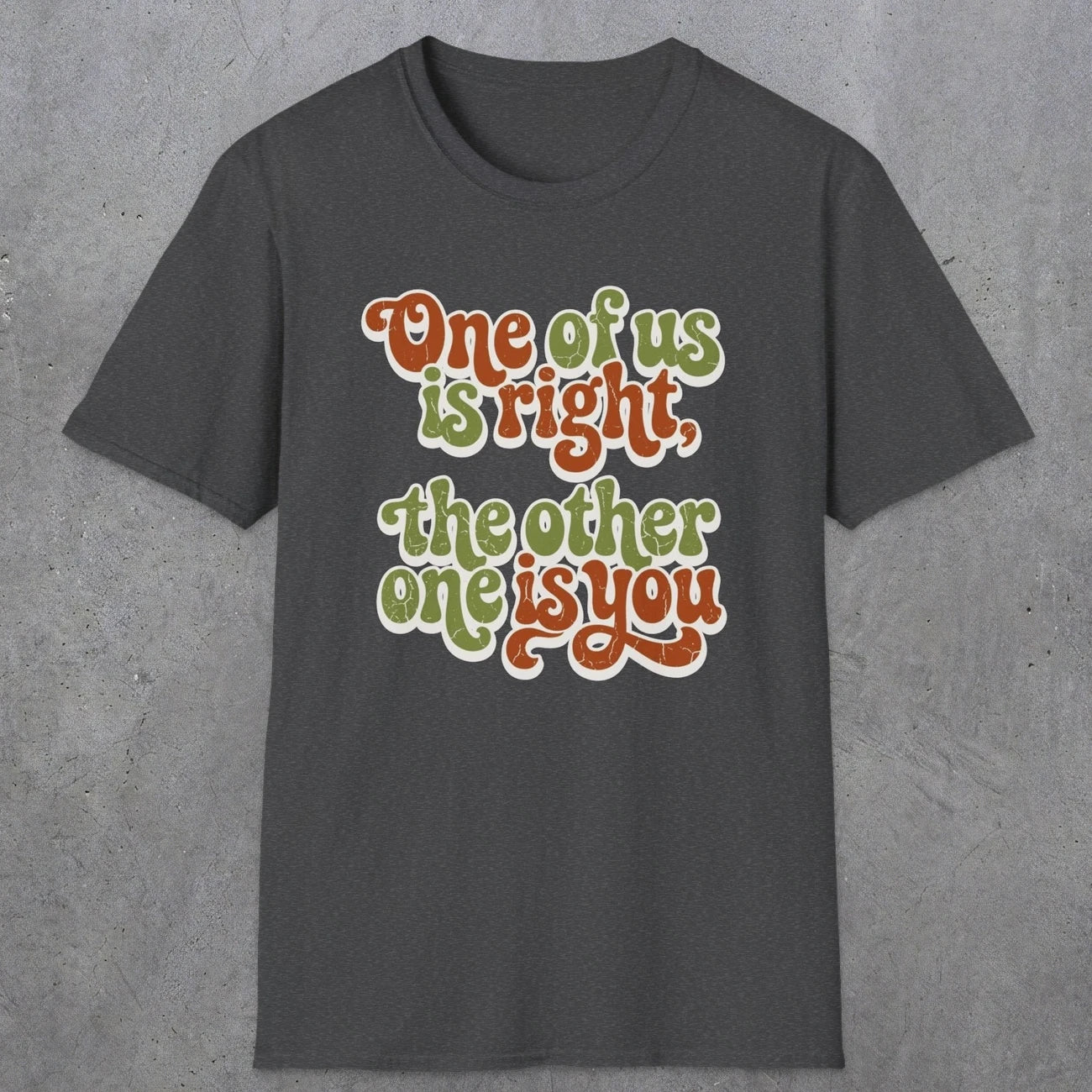 0434 One Of Us Is Right. The Other One Is You | Funny Dad T-Shirt | RustyDad