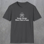 080 Garage thereapy where i rust in peace | Funny Dad T-Shirt | RustyDad