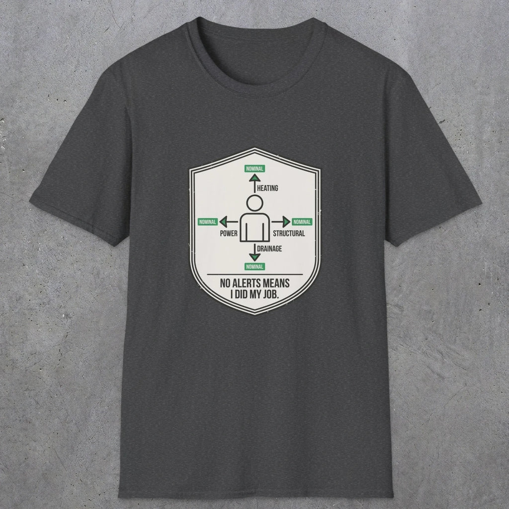 0105 No Alerts Means I Did My Job | Funny Dad T-Shirt | RustyDad
