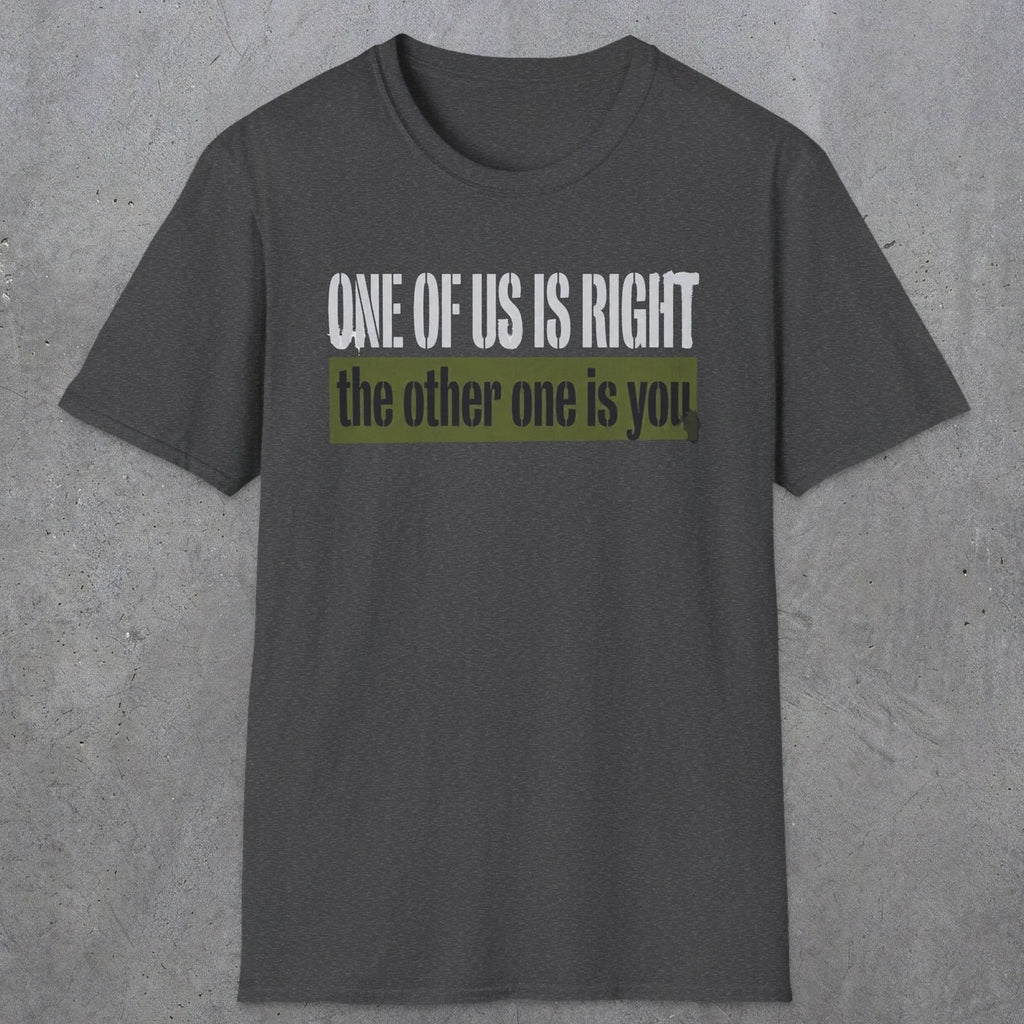 0437 One Of Us Is Right. The Other One Is You | Funny Dad T-Shirt | RustyDad