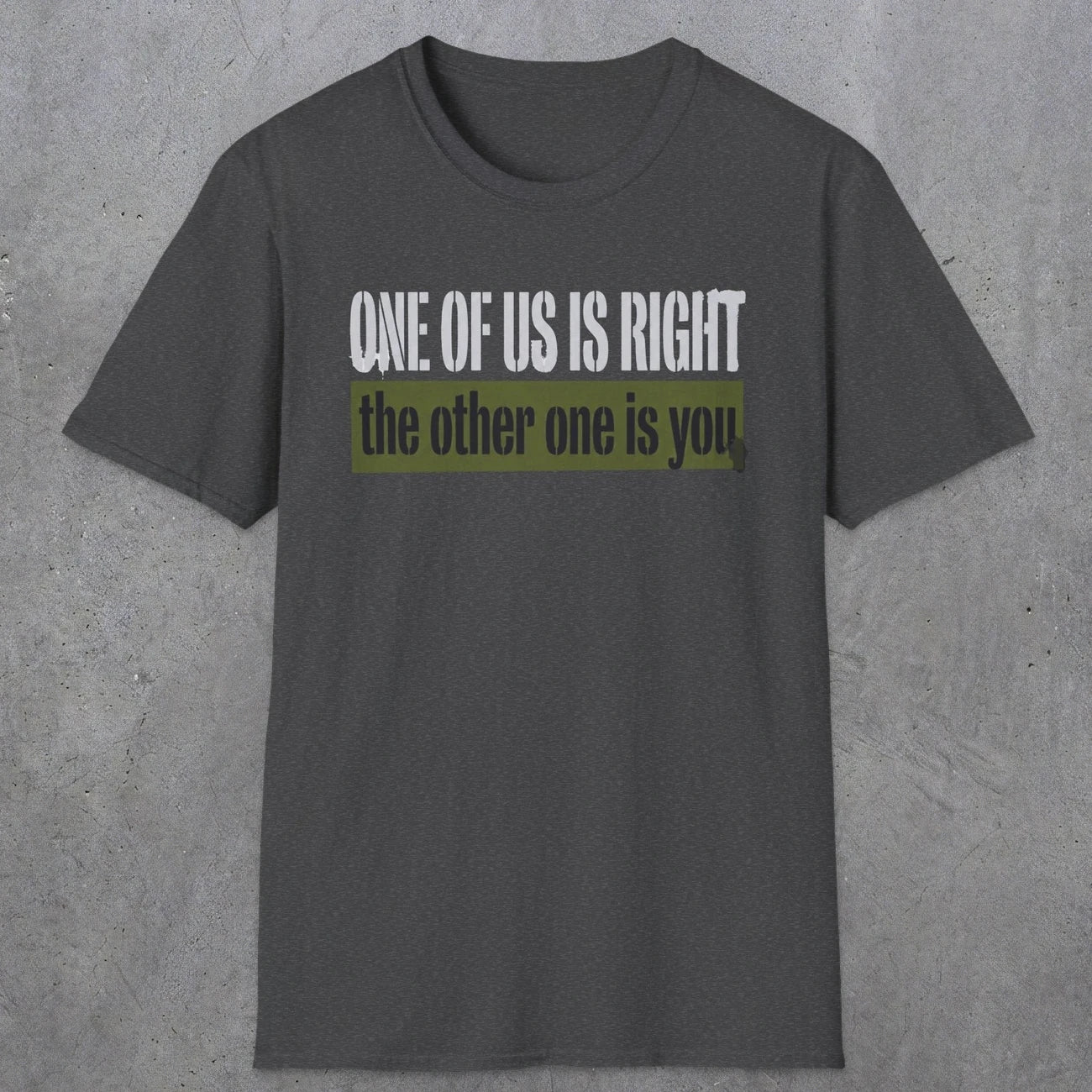 0437 One Of Us Is Right. The Other One Is You | Funny Dad T-Shirt | RustyDad