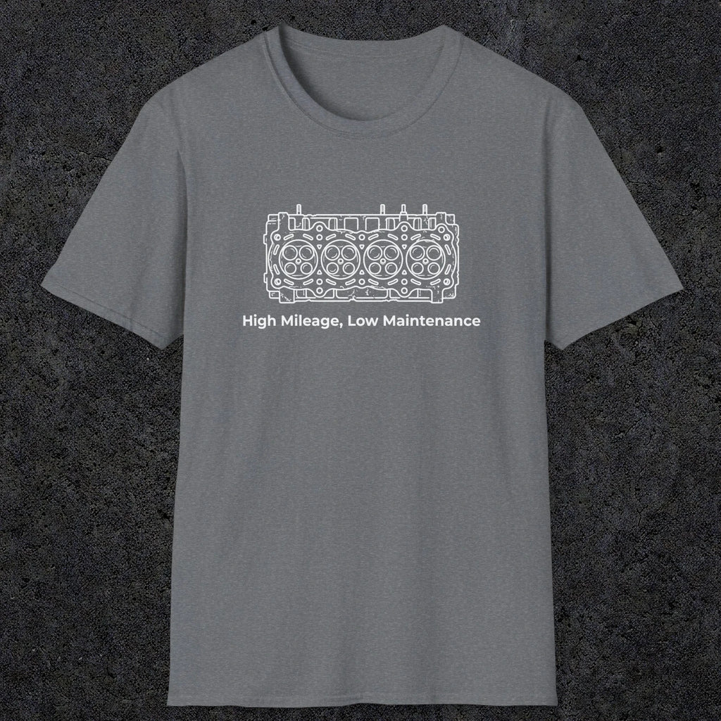 039 High Mileage, Low Maintenance | Funny Dad T-Shirt | RustyDad
