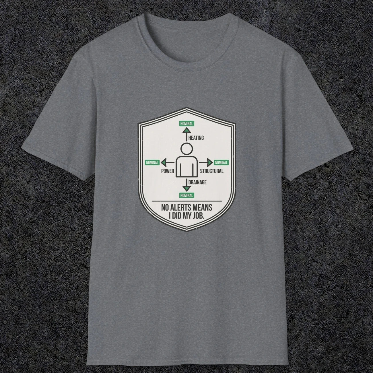 0105 No Alerts Means I Did My Job | Funny Dad T-Shirt | RustyDad