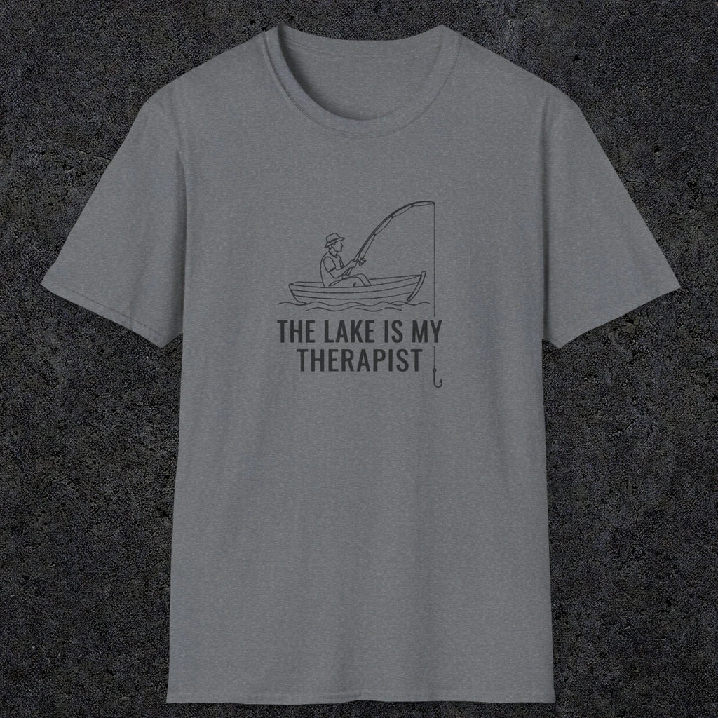053 The lake is my therapist | Funny Dad T-Shirt | RustyDad