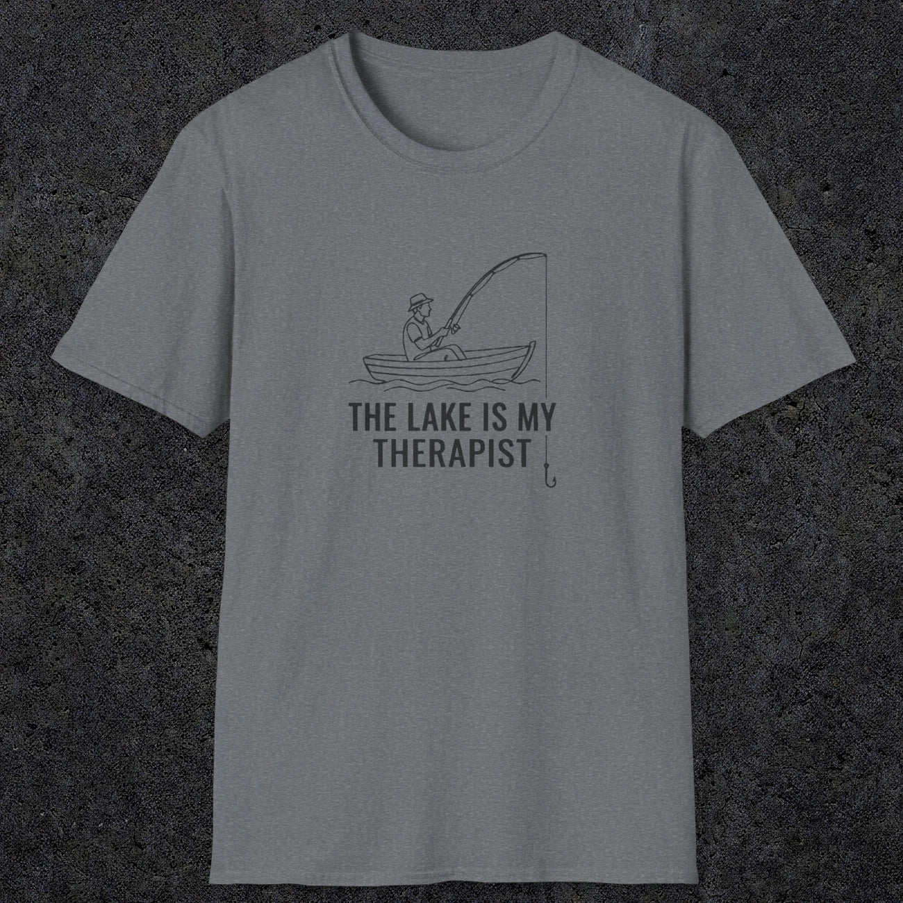 053 The lake is my therapist | Funny Dad T-Shirt | RustyDad