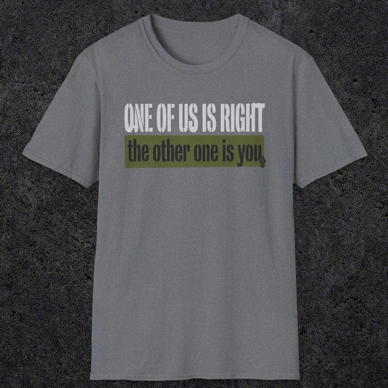 0437 One Of Us Is Right. The Other One Is You | Funny Dad T-Shirt | RustyDad