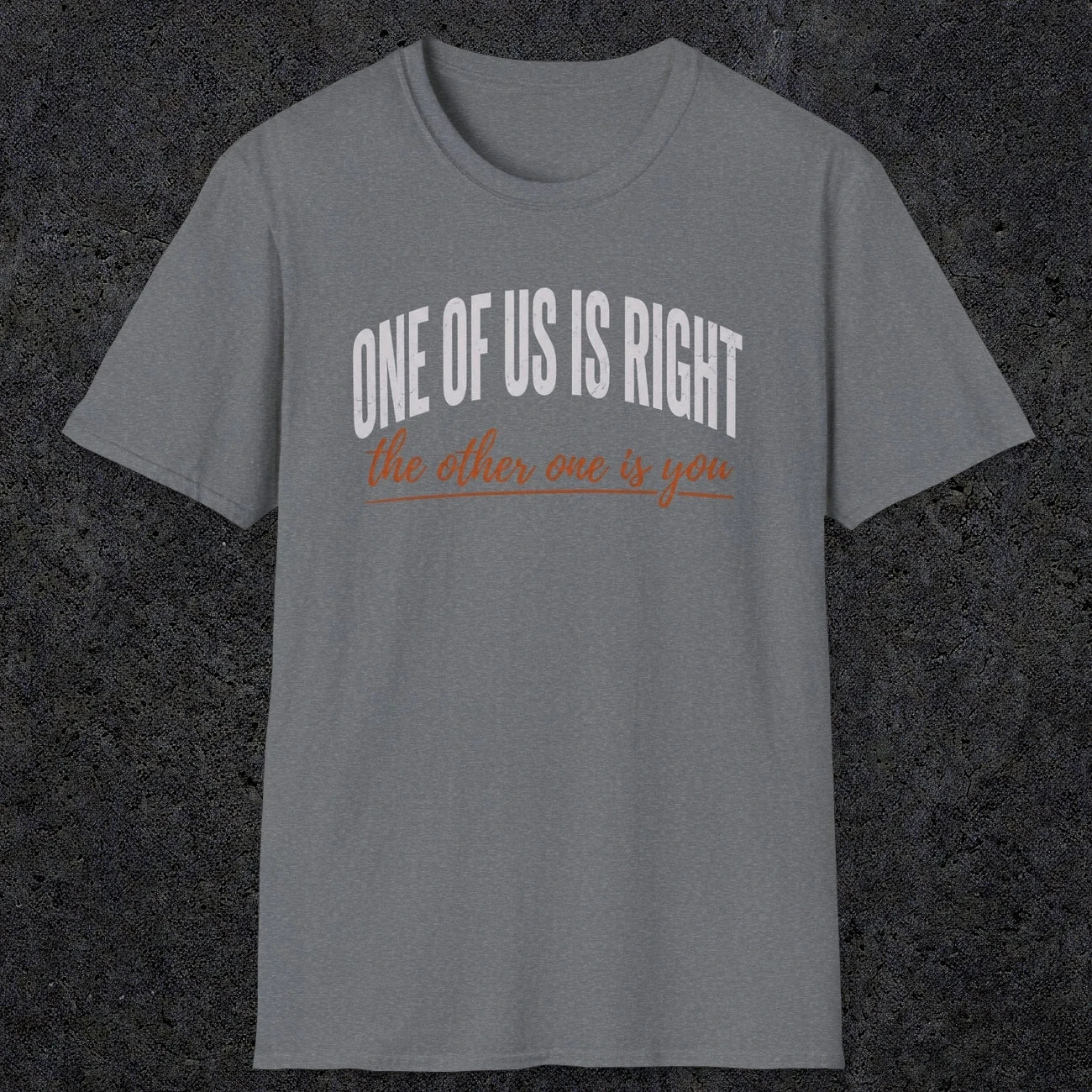 0438 One Of Us Is Right. The Other One Is You | Funny Dad T-Shirt | RustyDad