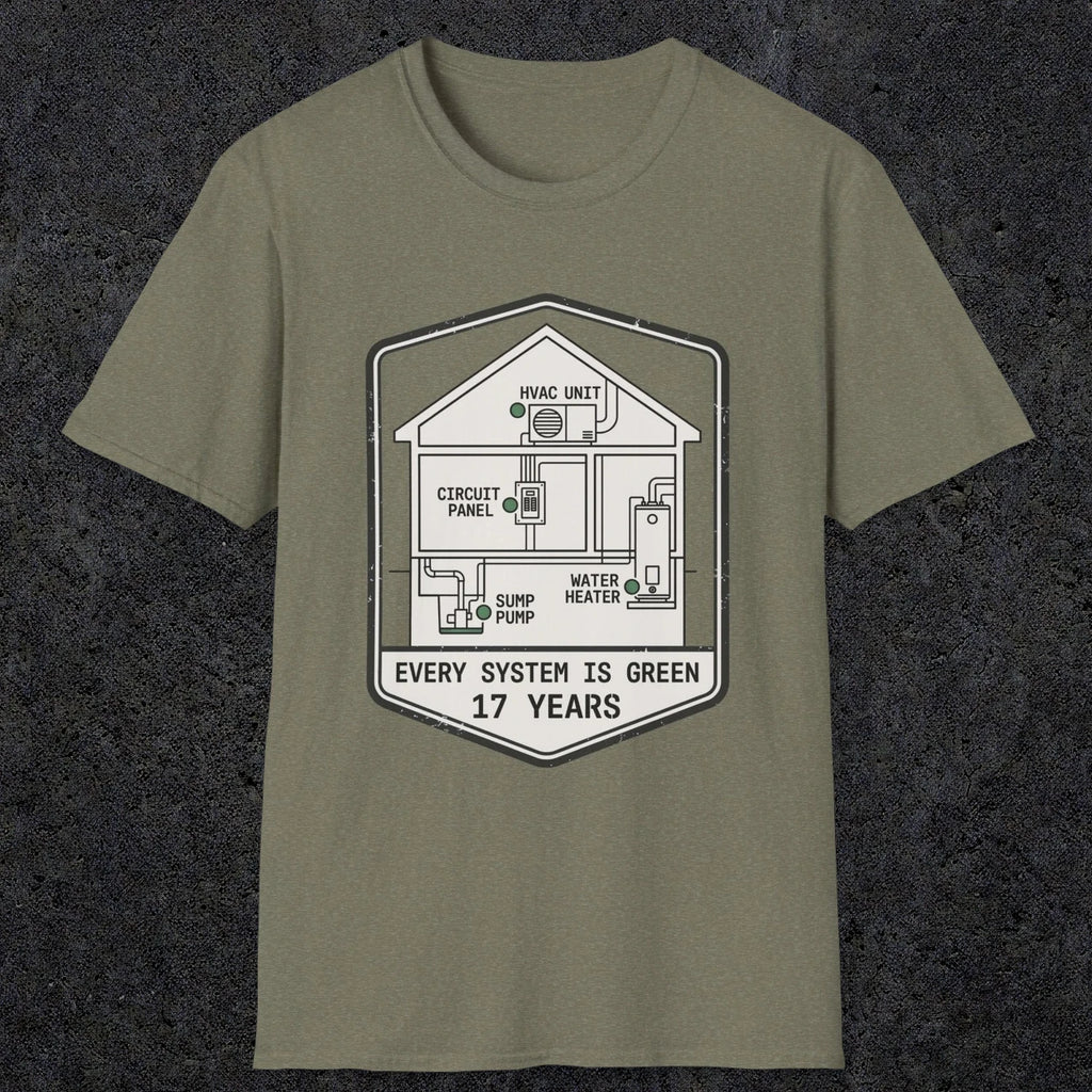 0092 Every System Is Green 17 Years | Funny Dad T-Shirt | RustyDad