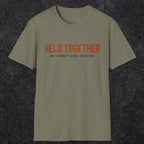 0017 Held together by habit and coffee | Funny Dad T-Shirt | RustyDad
