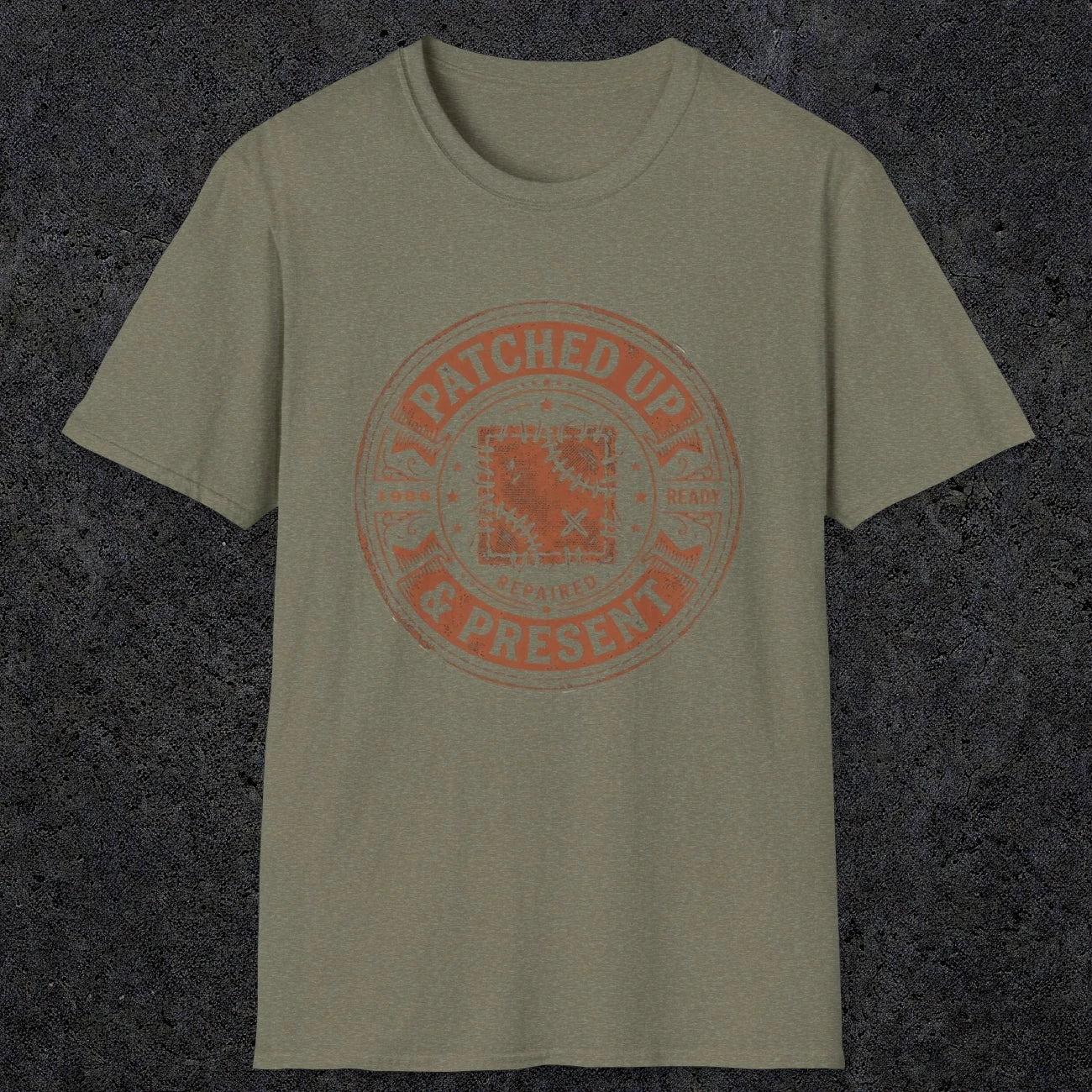 0007 Patched up & Present | Funny Dad T-Shirt | RustyDad