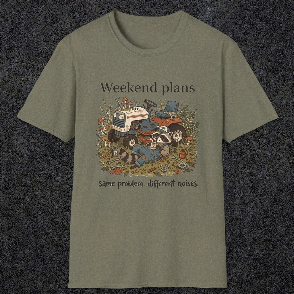 003 Weekend plans, same problems different noises | Funny Dad T-Shirt | RustyDad