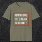 0140 Faster Than Google Free Of Charge Unfortunately | Funny Dad T-Shirt | RustyDad
