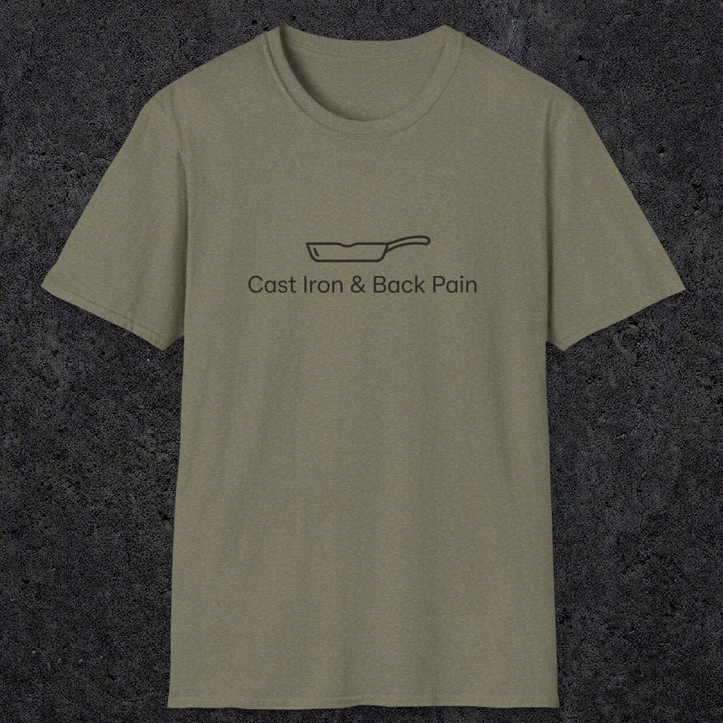 081 Cast iron & back pain | Funny Dad T-Shirt | RustyDad