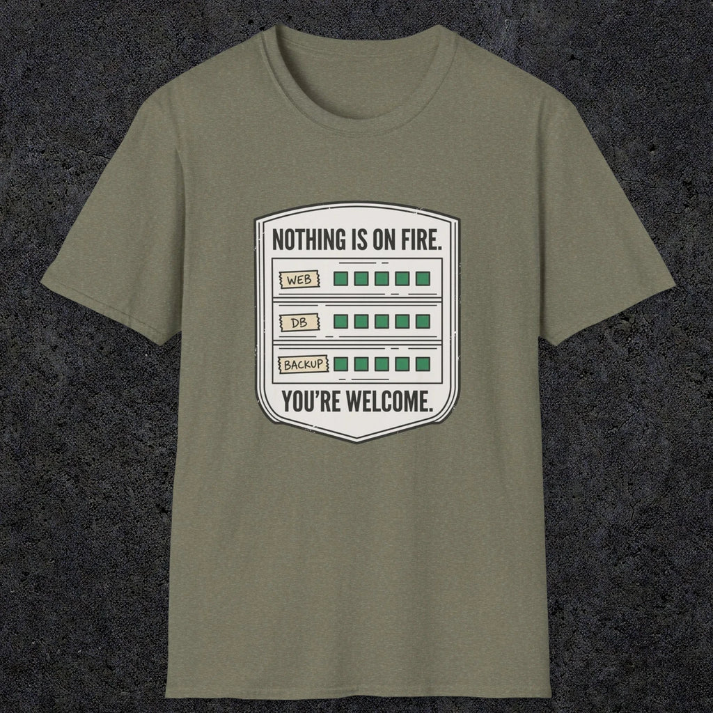 0121 Nothing Is On Fire Youre Welcome | Funny Dad T-Shirt | RustyDad