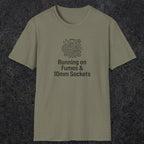 042 Running On Fumes & 10mm Sockets | Funny Dad T-Shirt | RustyDad