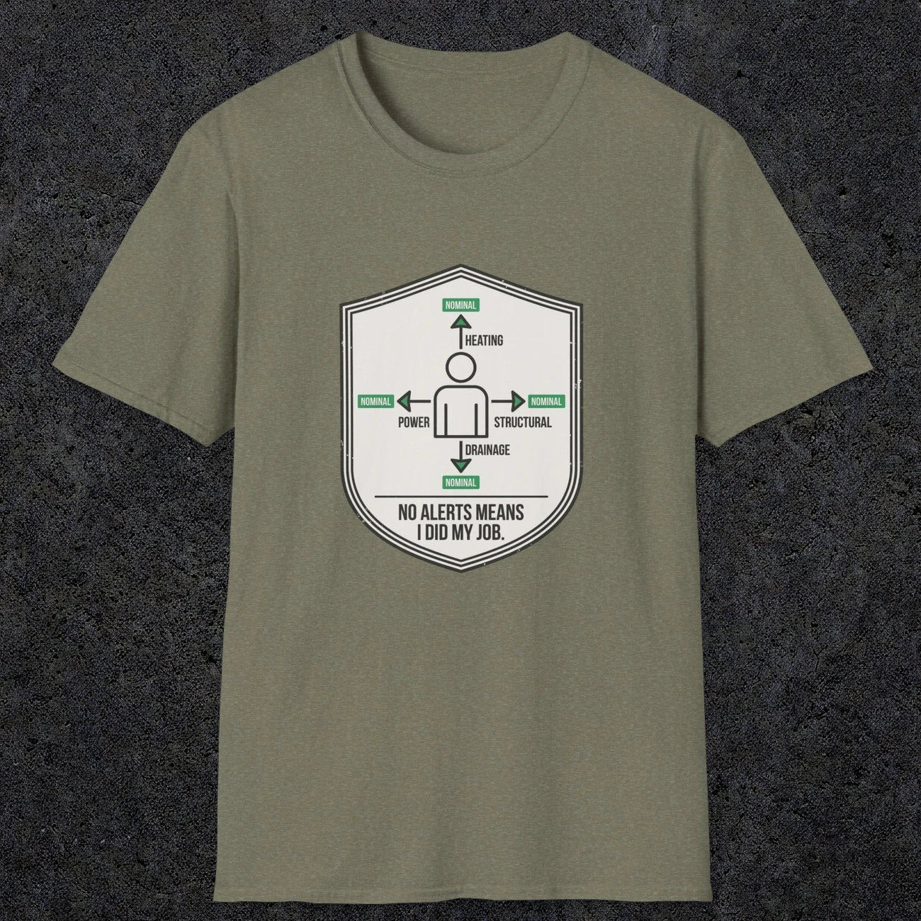 0105 No Alerts Means I Did My Job | Funny Dad T-Shirt | RustyDad
