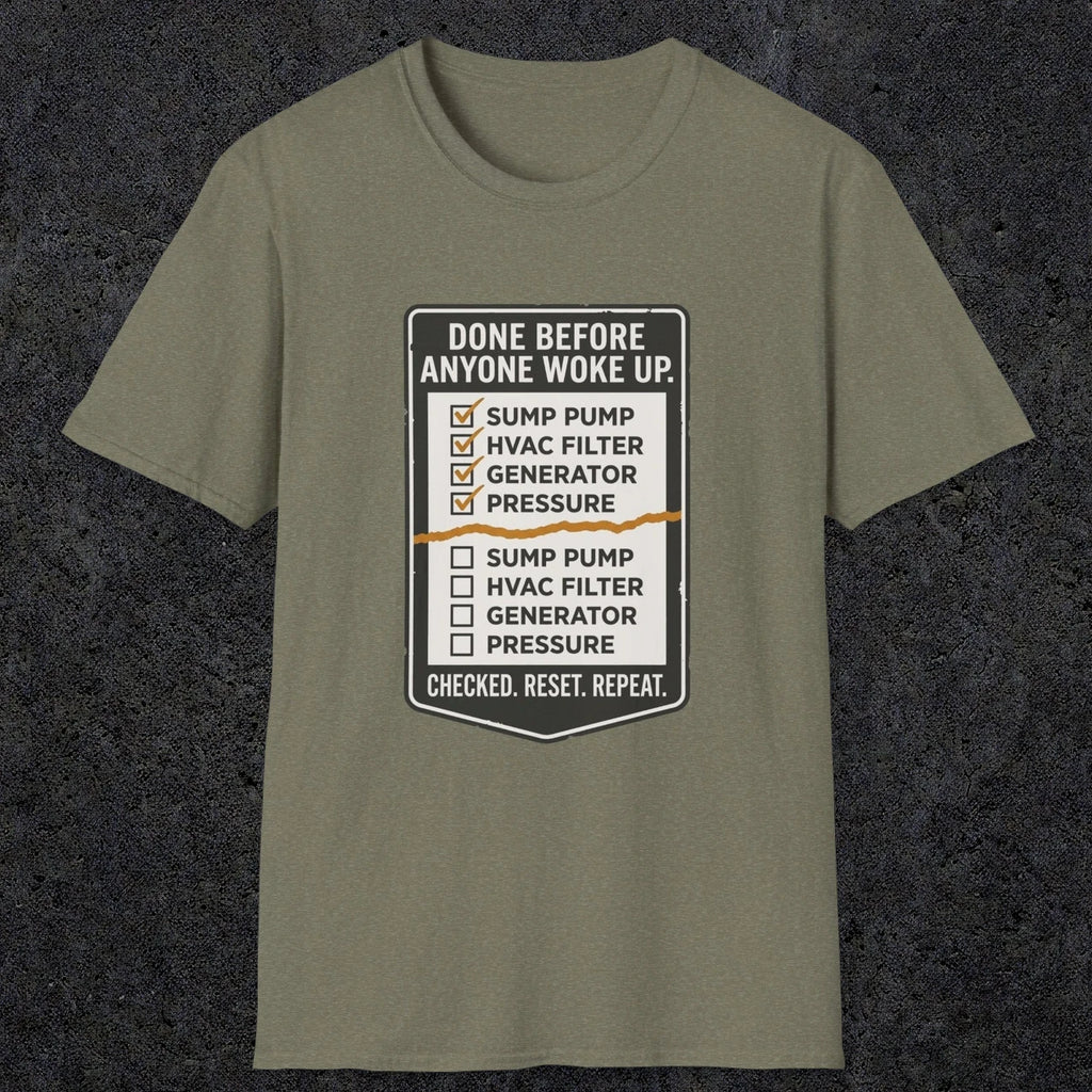 0099 Done Before Anyone Woke Up | Funny Dad T-Shirt | RustyDad
