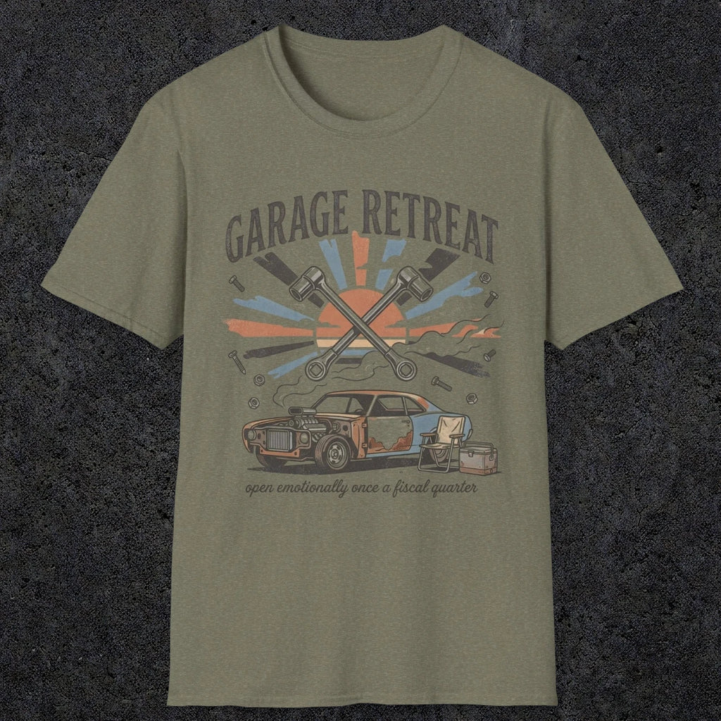 010 Garage Retreat | Funny Dad T-Shirt | RustyDad