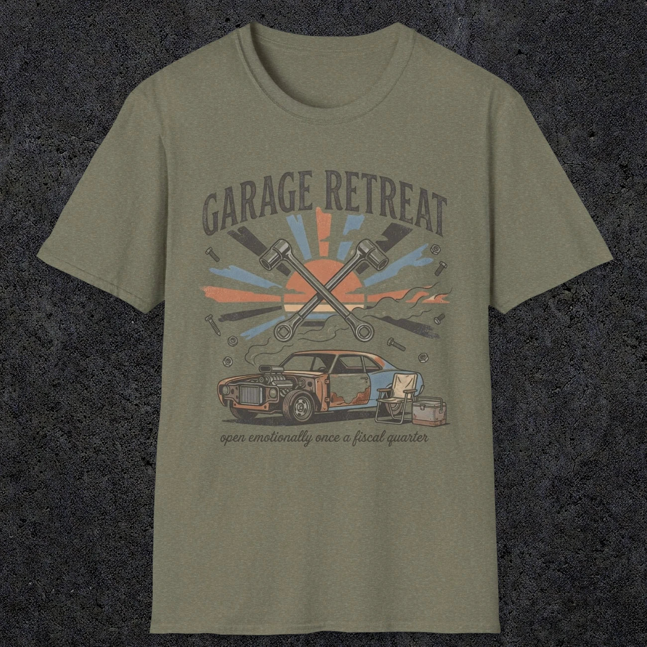 010 Garage Retreat | Funny Dad T-Shirt | RustyDad
