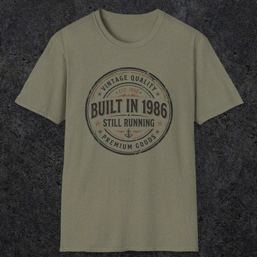 0008 Vintage quality Built in 1986 Still running | Funny Dad T-Shirt | RustyDad
