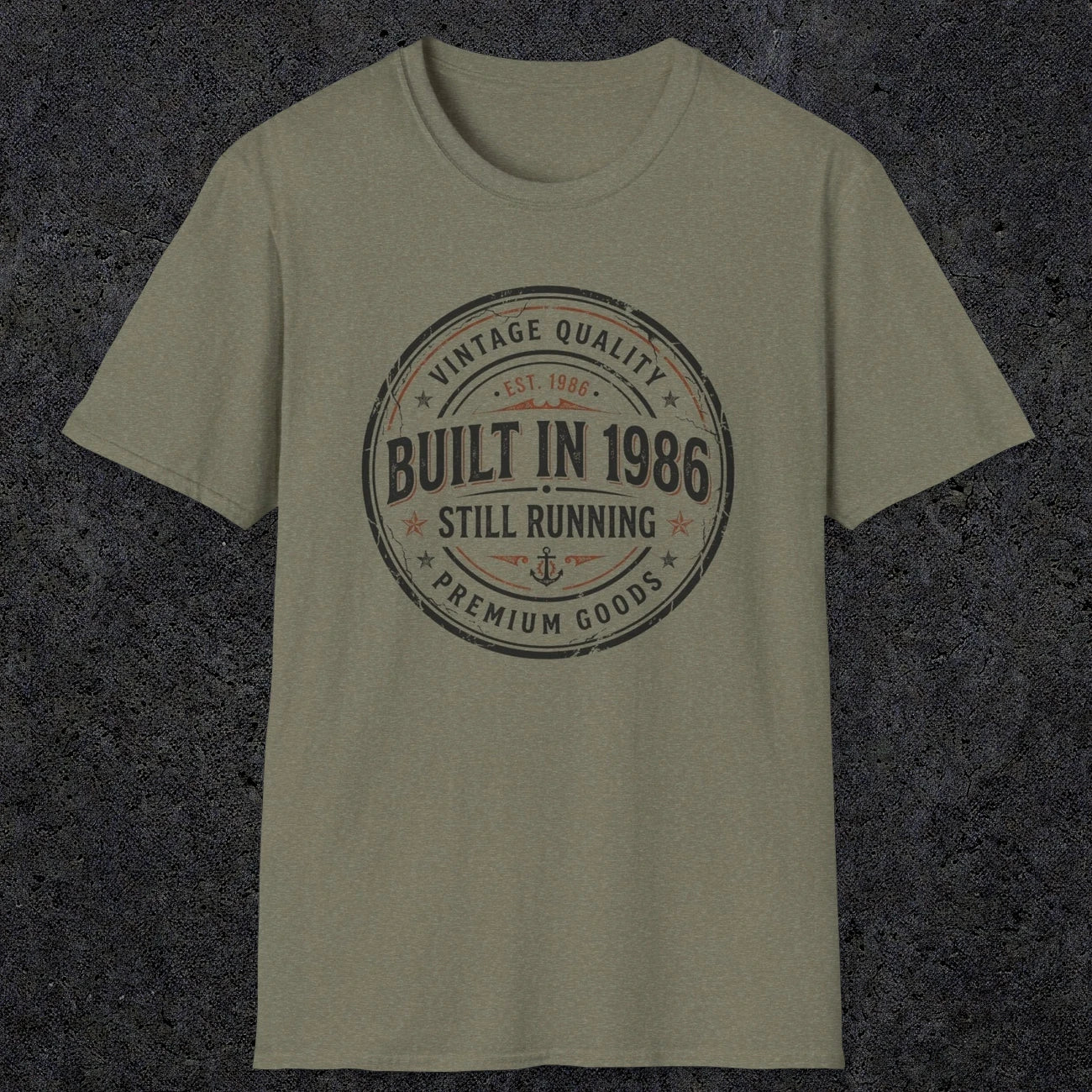 0008 Vintage quality Built in 1986 Still running | Funny Dad T-Shirt | RustyDad