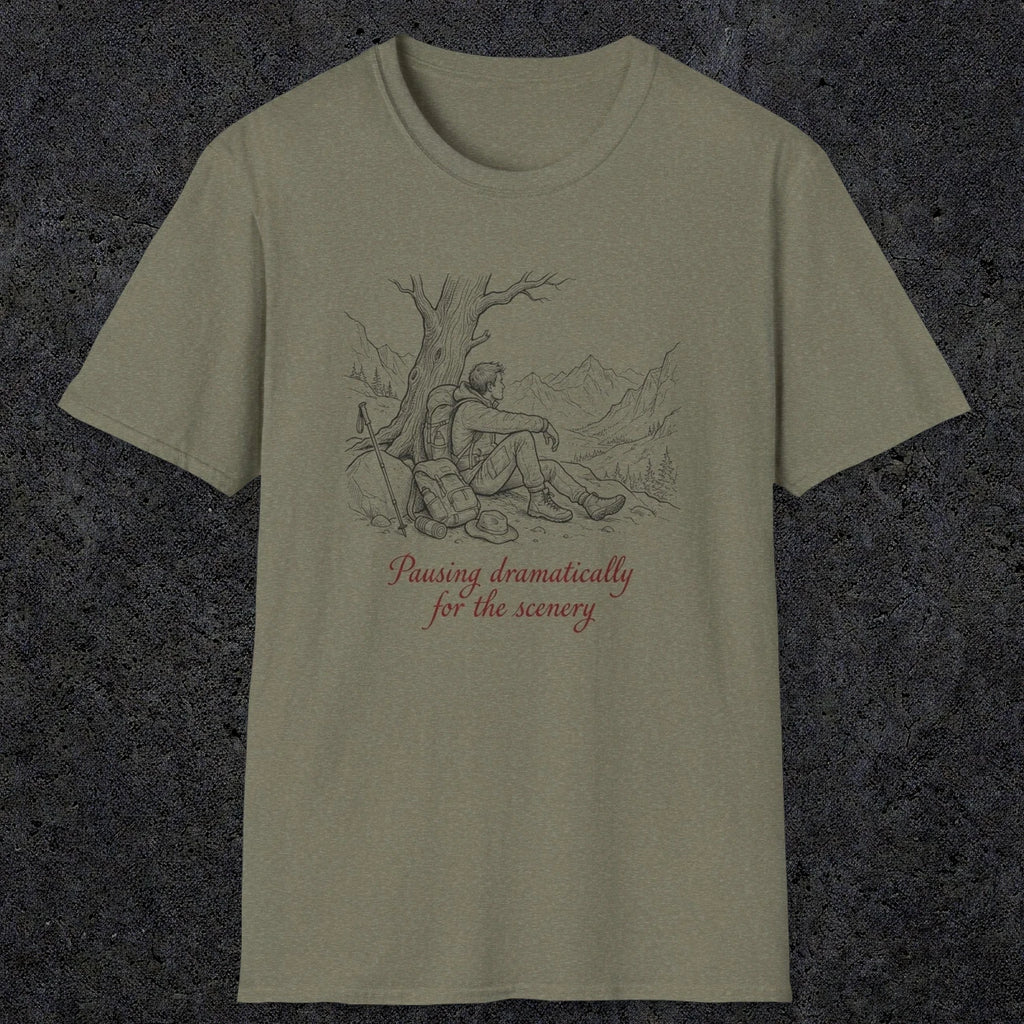 0112 Pausing dramatically for the scenery | Funny Dad T-Shirt | RustyDad