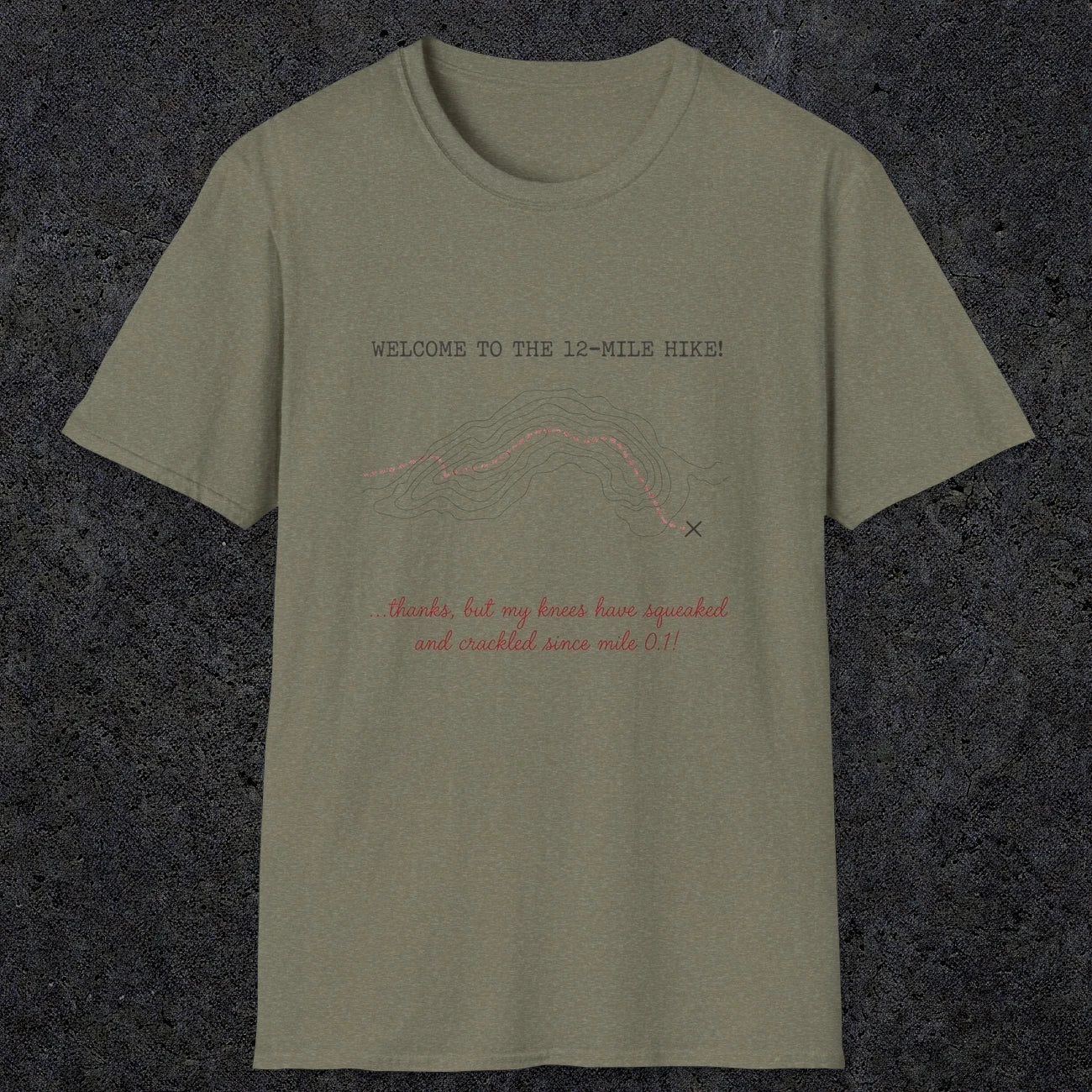 0117 Welcome to the 12-mile hike ..thanks but my knees have squeaked and crackled since mile 0.1 | Funny Dad T-Shirt | RustyDad