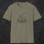 053 The lake is my therapist | Funny Dad T-Shirt | RustyDad