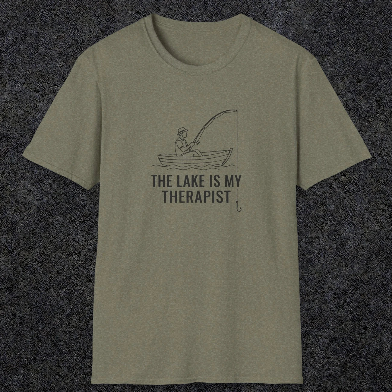053 The lake is my therapist | Funny Dad T-Shirt | RustyDad