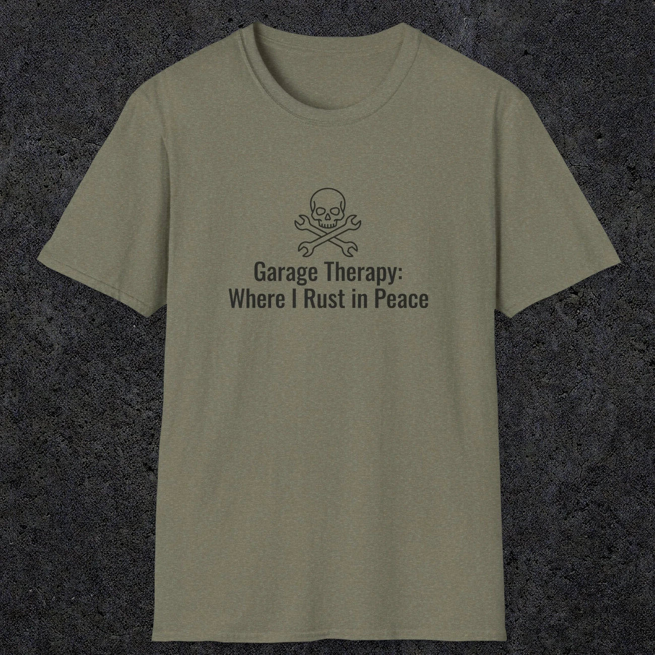 080 Garage thereapy where i rust in peace | Funny Dad T-Shirt | RustyDad