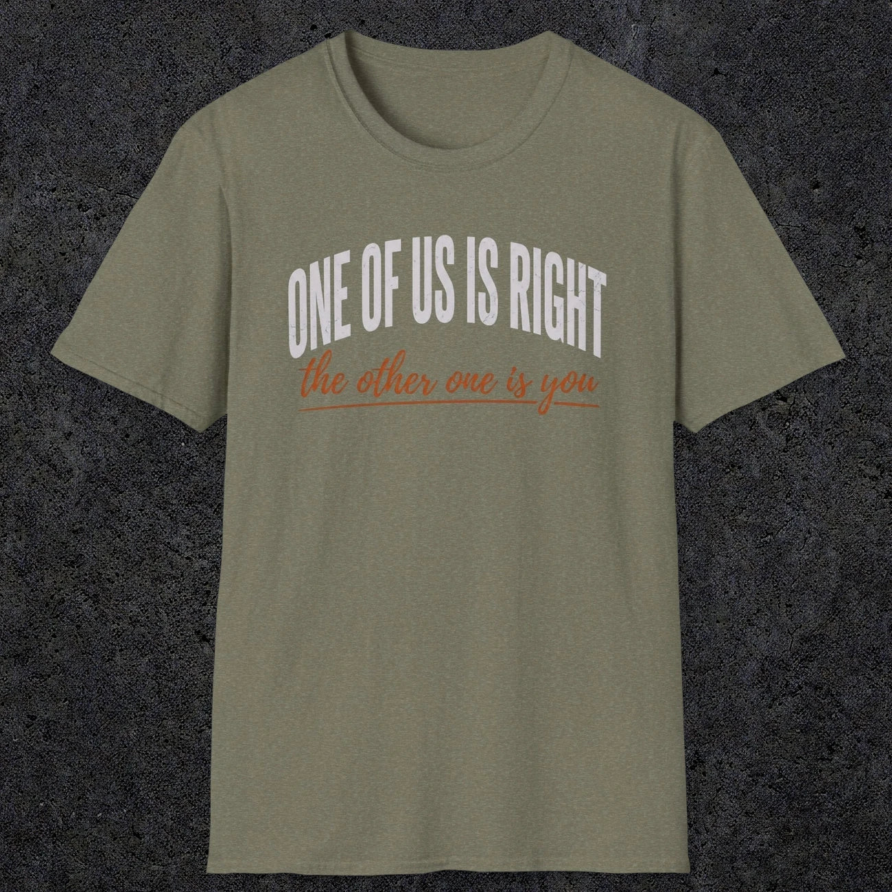 0438 One Of Us Is Right. The Other One Is You | Funny Dad T-Shirt | RustyDad