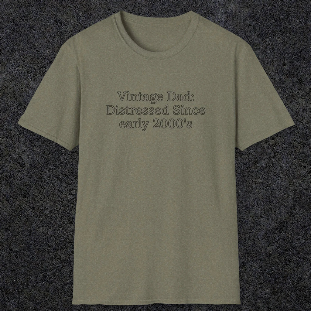 073 Vintage Dad: Distressed since early 2000's | Funny Dad T-Shirt | RustyDad