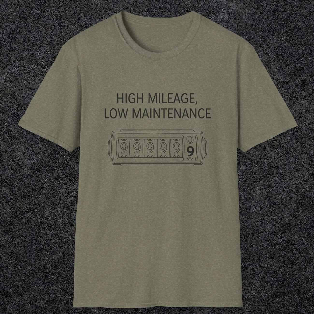 0085 High Mileage Low Maintenance | Funny Dad T-Shirt | RustyDad