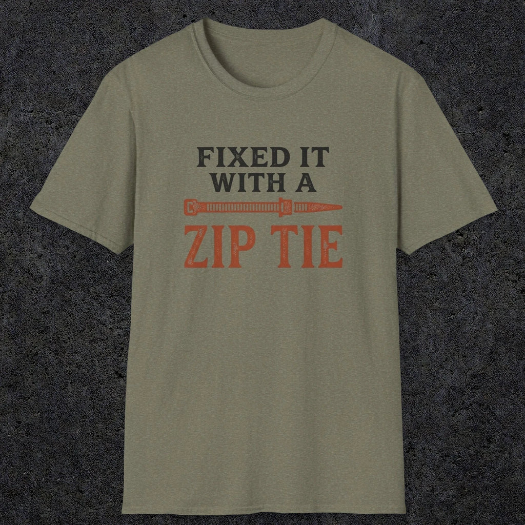 0035 Fixed it with a zip tie | Funny Dad T-Shirt | RustyDad