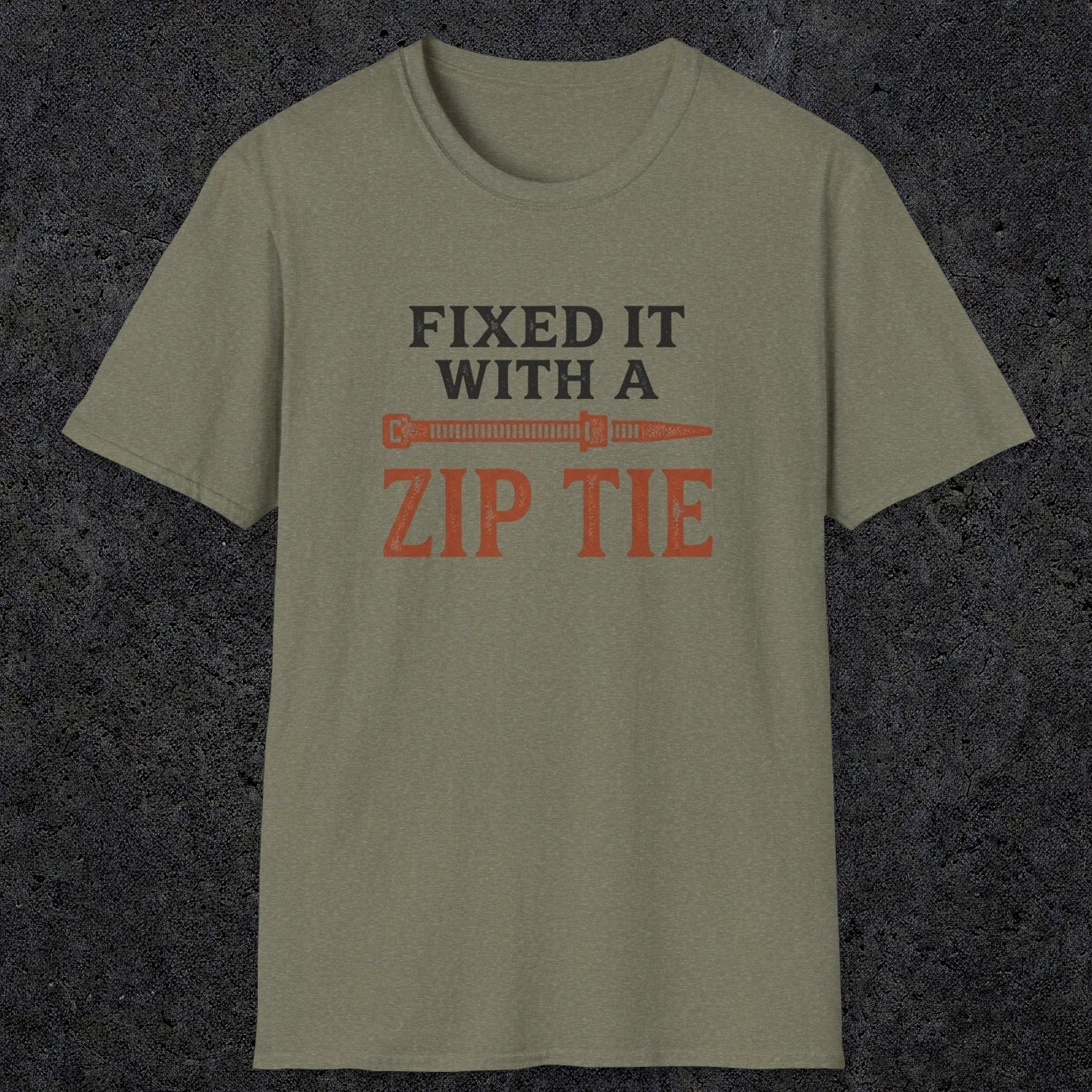 0035 Fixed it with a zip tie | Funny Dad T-Shirt | RustyDad