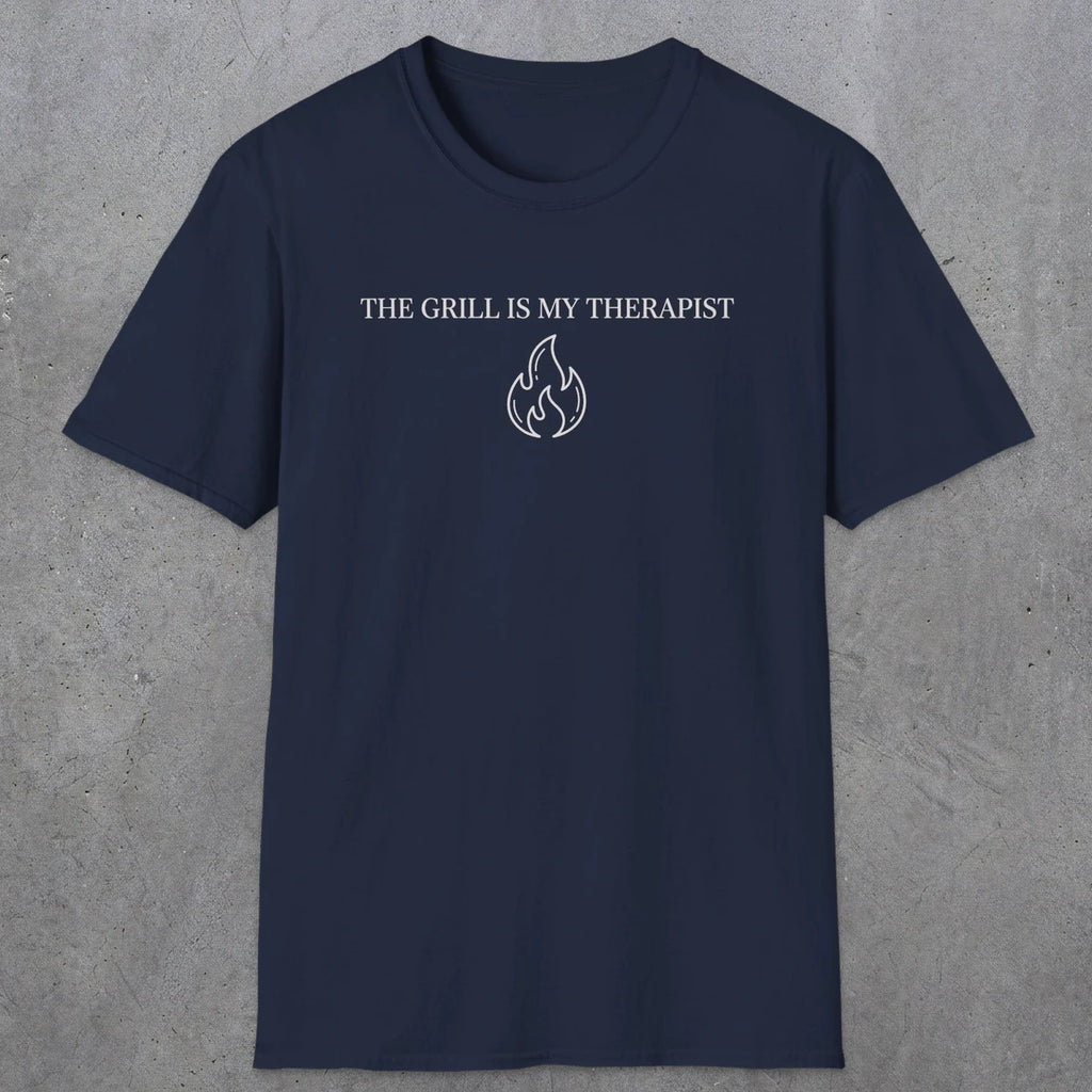 0697 The Grill Is My Therapist | Funny Dad T-Shirt | RustyDad