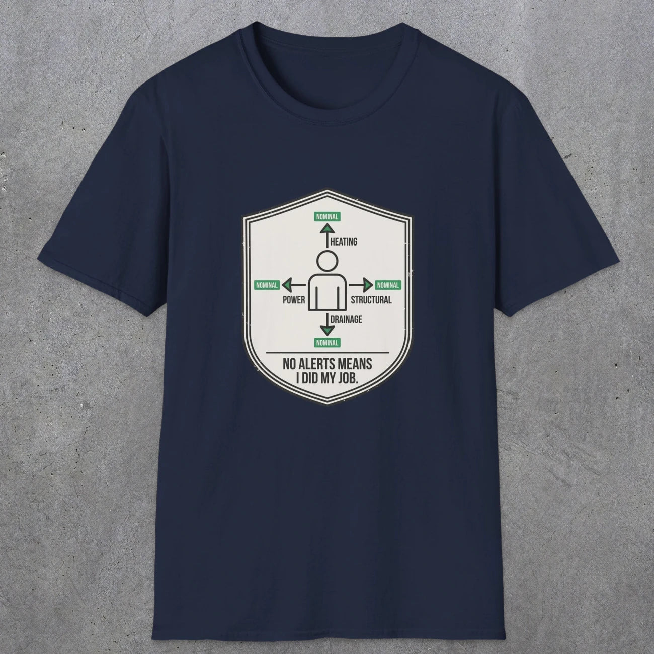 0105 No Alerts Means I Did My Job | Funny Dad T-Shirt | RustyDad