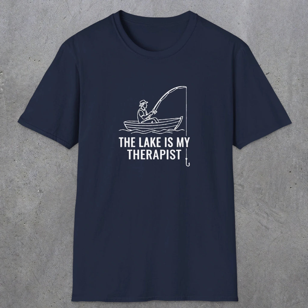 053 The lake is my therapist | Funny Dad T-Shirt | RustyDad